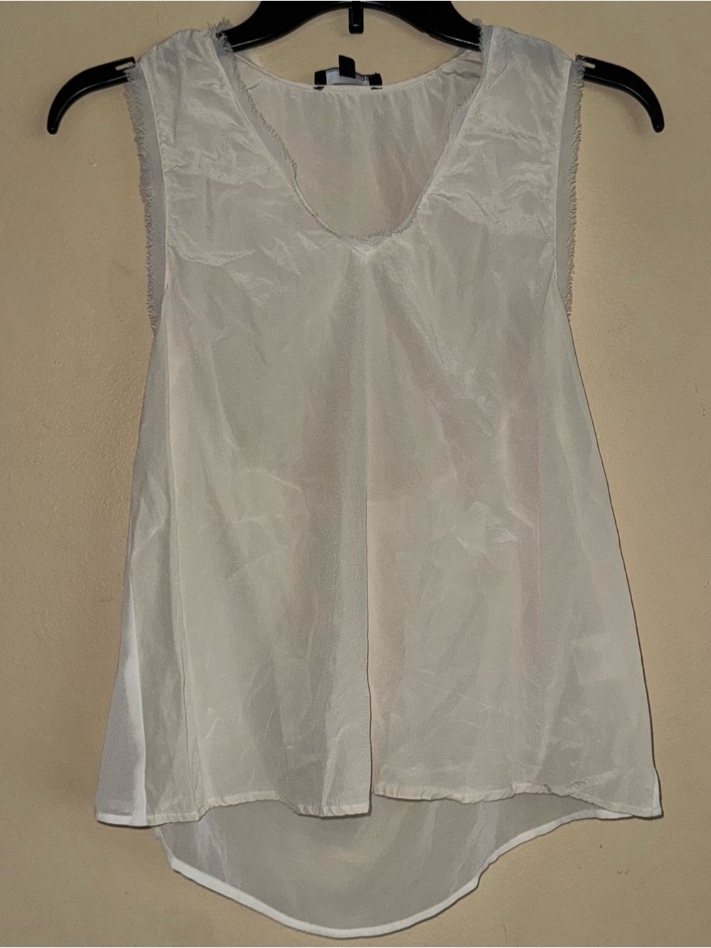 LA Made White Ivory Layered 100% Silk Flowy Tank Top Size XS